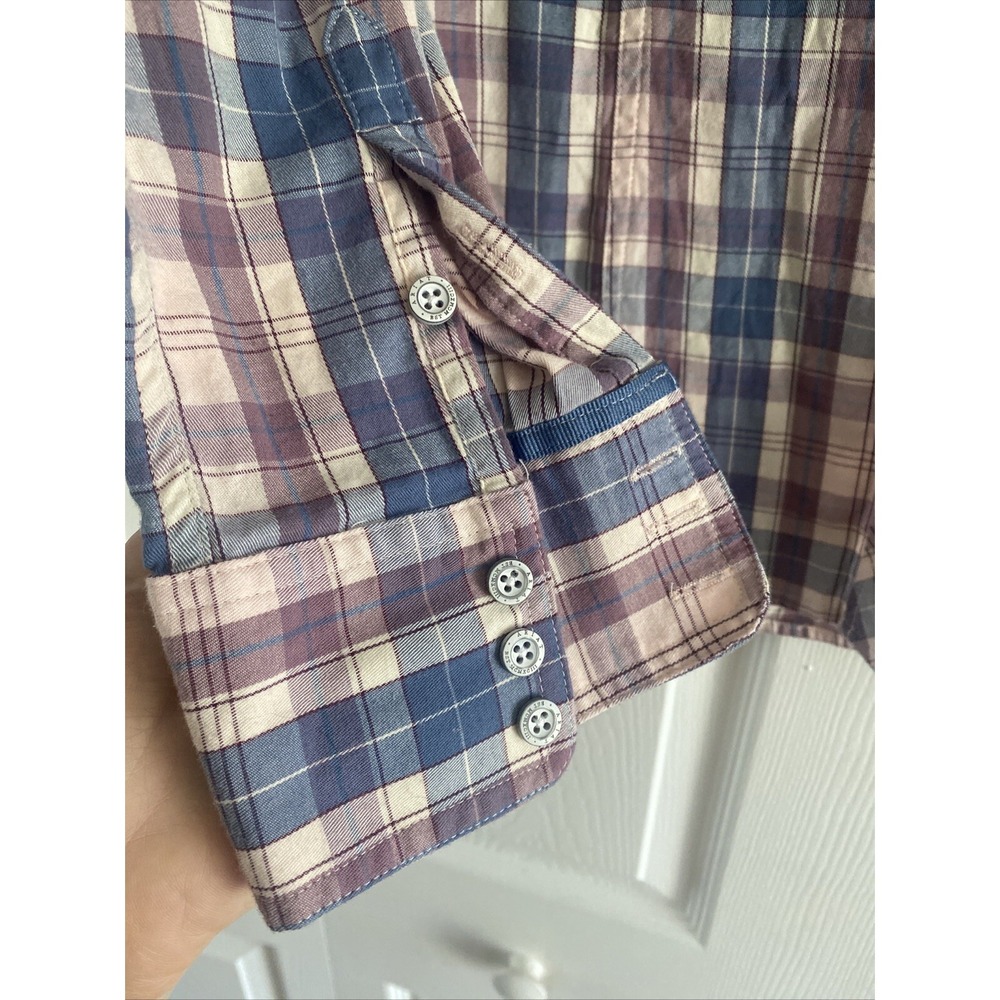 Ariat Plaid Button Down Womens Size S Purple Blue Western Long Sleeve Cotton - Picture 5 of 6